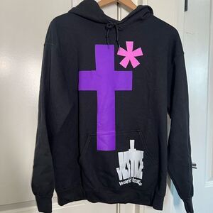 Justin Bieber justice world tour black hoodie women’s size large O422